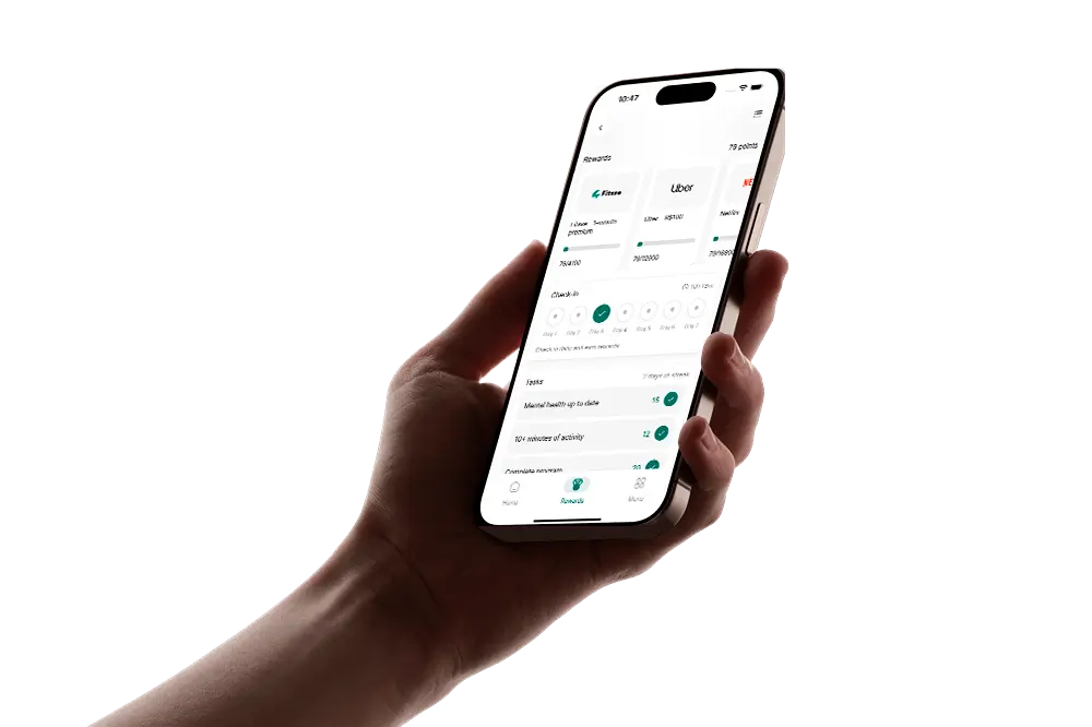 Fitsse app rewards screen
