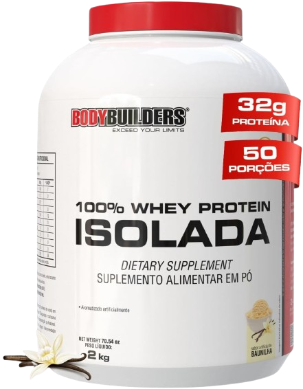 Whey Protein 100% Isolada Baunilha 2kg – Bodybuilders