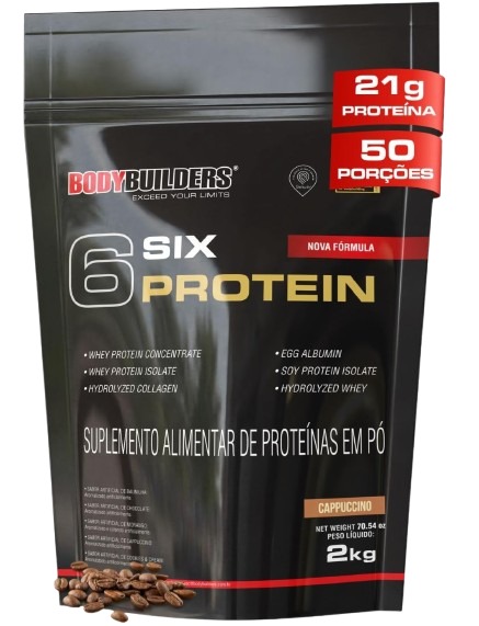 6 Six Protein Cappuccino 2kg – Bodybuilders